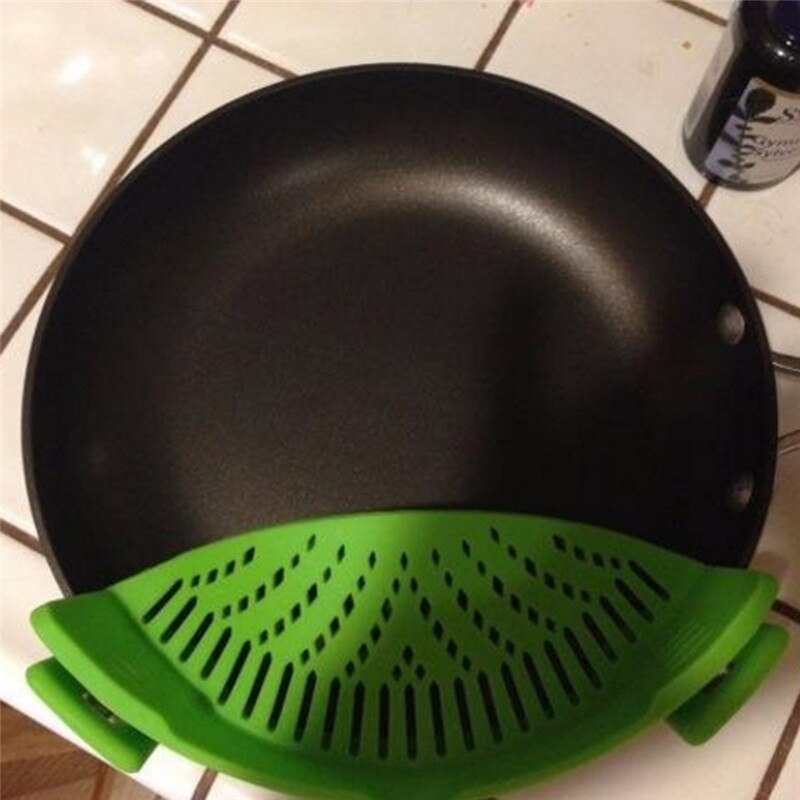Silicone Pan Strainer Pan Strain Clip-on Pasta Food Convenience Various Colors Draining For Kitchen Tools