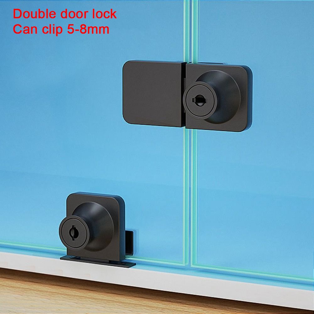 Cabinet Door Lock Glass Display Cabinet/Showcase Locks Single/Double Door No Need Drilling Easy To Install Home Tool
