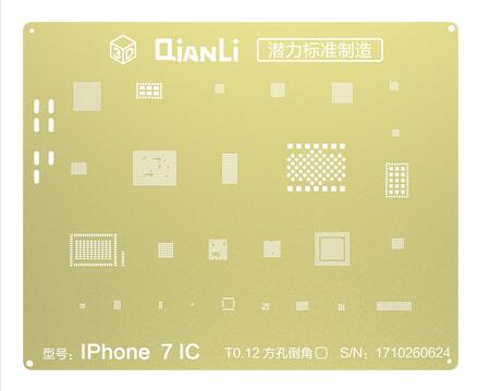 QIANLI IOS Golden 3D Steel Mesh NAND baseband IC/CPU A8 A9 A10 A11 3D BGA Reballing Stencil for IPHONE 6 6S 7 7P 8P T0.12 net: for iphone 7 7p ic