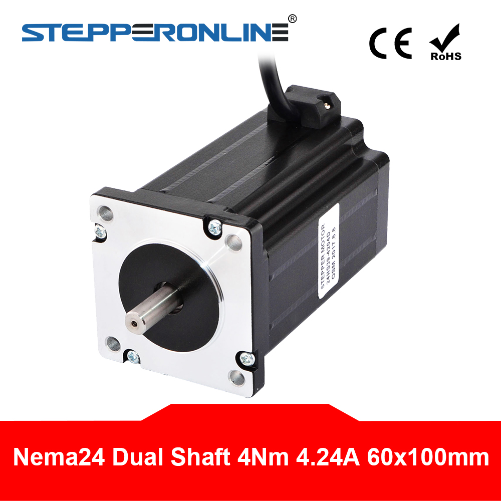 Dual Shaft Nema 24 Stepper Motor 4.2A 4Nm(566 oz.i... – Grandado