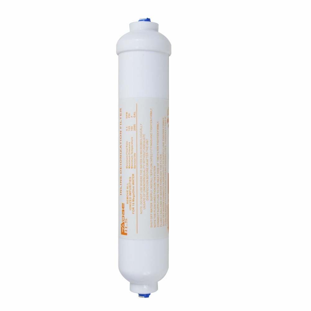 Inline Deionization Water Filter RO Purifier Vervanging DI Gemengde Bed Hars Filters 10 &quot;x 2&quot; Dia. 1/4-Inch Quick Push