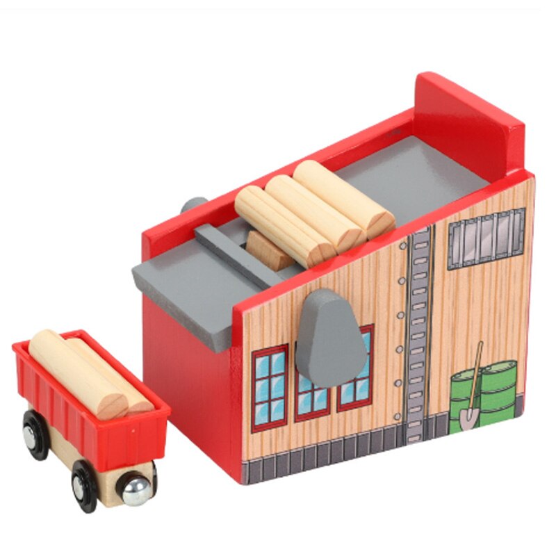 Freunde Holz Spur Szene Zubehör Holz Hof Kompatibel mit Schiene Auto Plattform Holz Spur Spur Zug Eisenbahn: Ursprünglich Titel