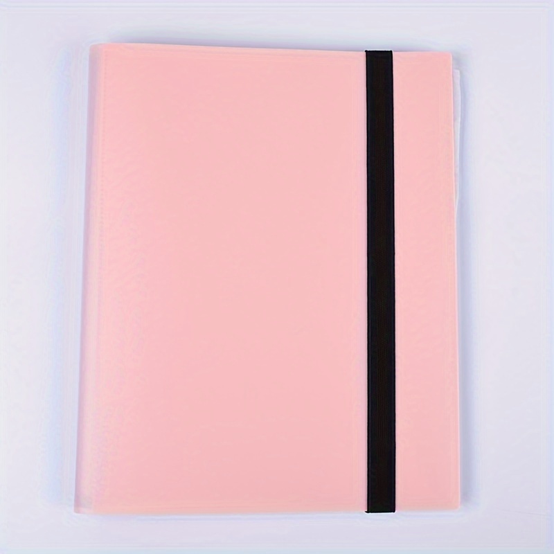 Trading card binder 4 pockets, 20 pages of 160 cards, side loading card book, football basketball card collector: Pink