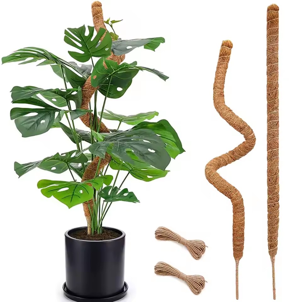 1pc pólo de musgo dobrável para plantas pólos de musgo para plantas de escalada | Suporte para plantas Monstera em fibra de palmeira de coco | Coco feito à mão
