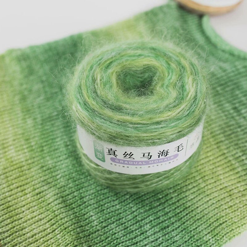Fils de laine Mohair tricoté, 100g, mélange de laine pour tricoter des cheveux longs, pull arc-en-ciel en cachemire pour bébé