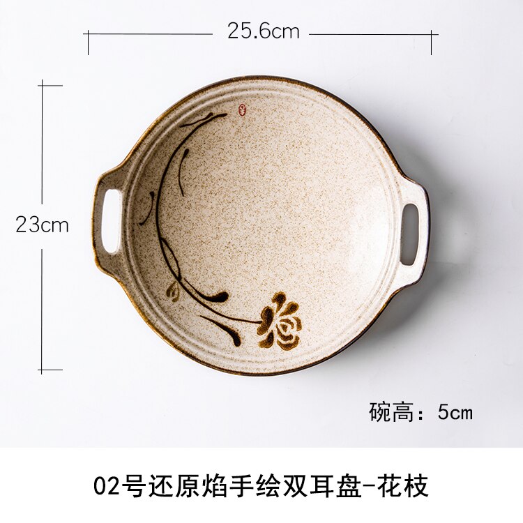 Bone China Food Plate Dinnerware Hand-Painted Ceramic Pottery Tableware Round Bina Dish Plate Salad Plate: B