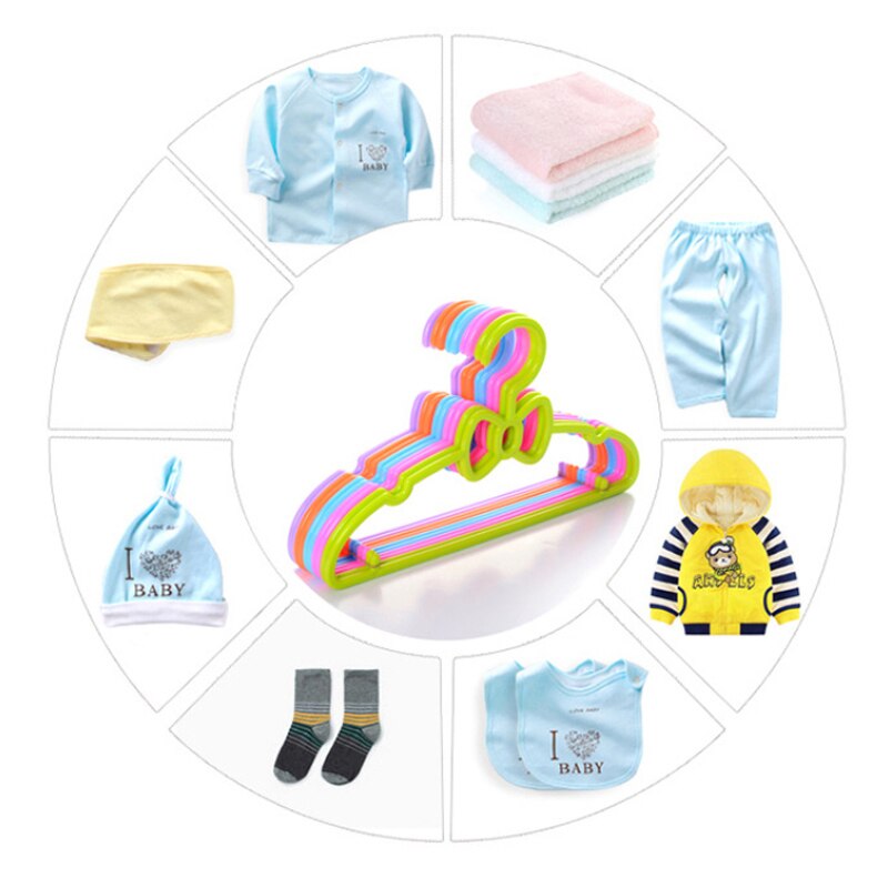 Tendedero 5/10Pc Draagbare Kleerhanger Kids Kinderen Peuter Baby Kleding Jas Plastic Hangers Haak Huishouden Thuis Keuken