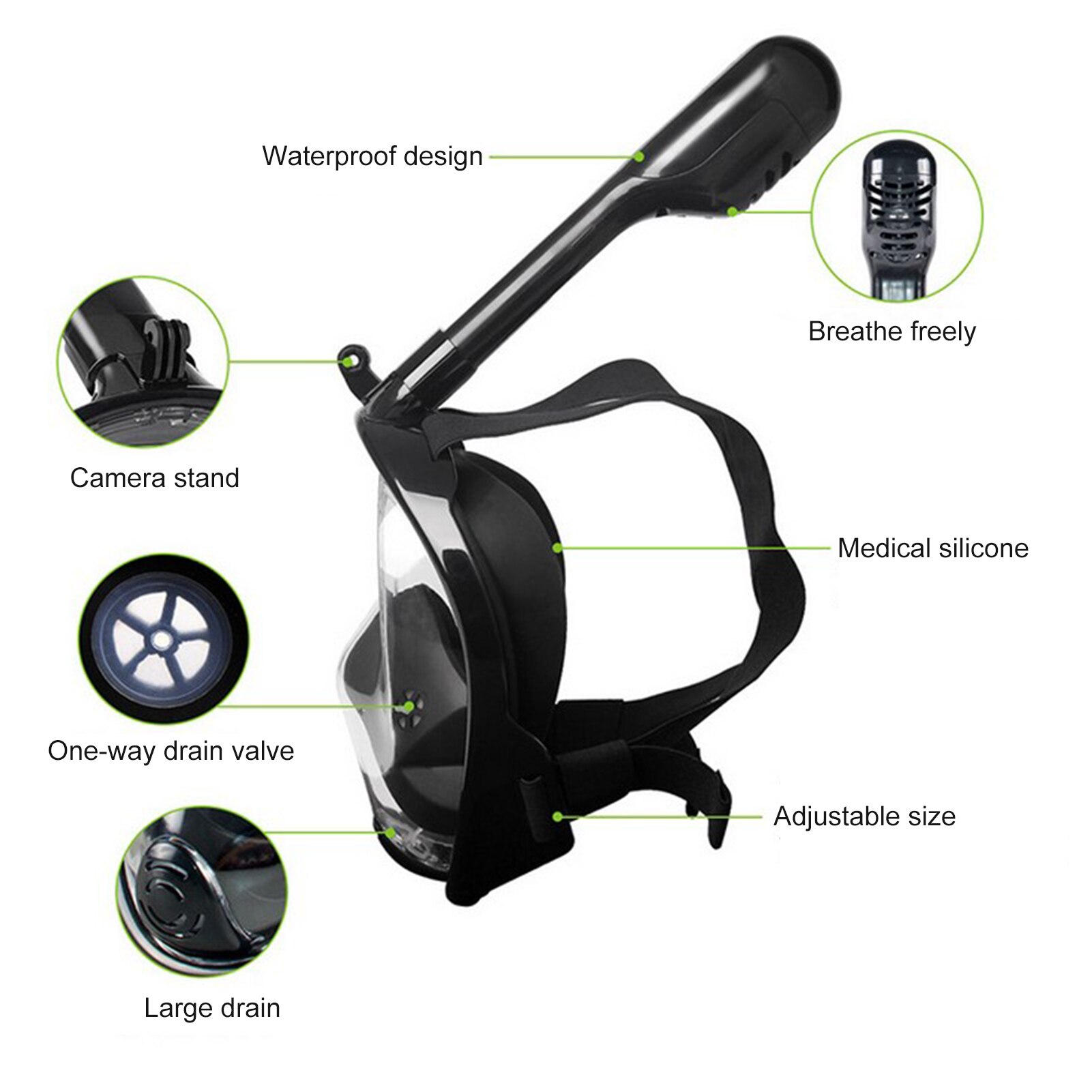 Scuba Snorkeling Set Full Face Anti Fog Mask Anti-leakage Underwater Diving Face Protector For Adults Swimming Snorkel Mask Set
