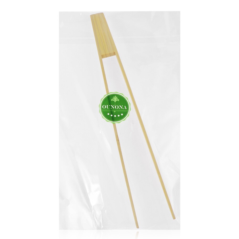 OUNONA bambou grille-pain pince de cuisine longue prise facile grille-pain pince de service pour la cuisson pain grillé Barbecue cuisson friture