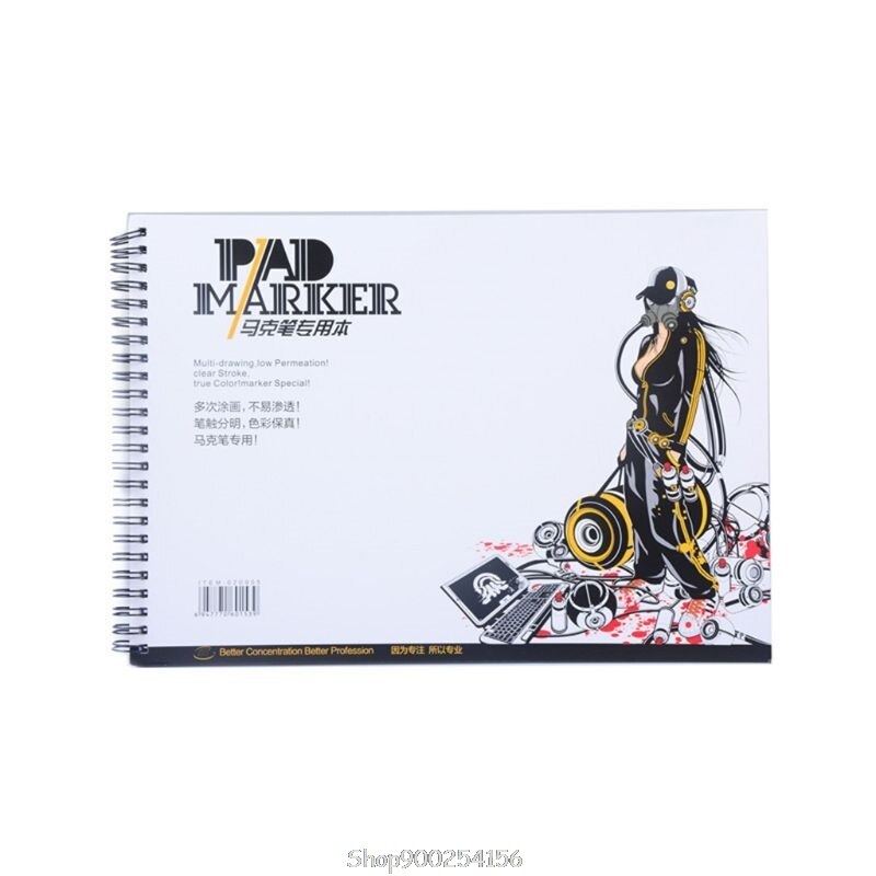 34 blatt A3/A4/A5 Professionelle Marker Papier Spirale Skizze Notizblock Buch Malerei Zeichnung Liefert N04 20: A4