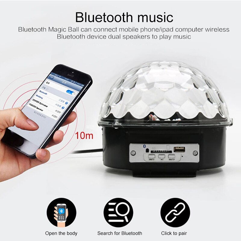 6 Kleuren Dj Projectie Licht Muziek Spelen Soundlights Disco Lamp Bluetooth MP3 Led Disco Light Ball Party Light Roterende Podium lamp