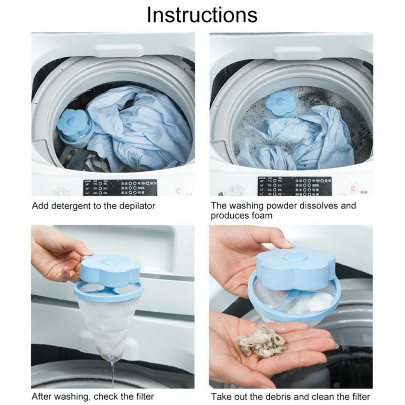 Flydende hårfilter vaskemaskine filterpose filterskærm med blandede farver