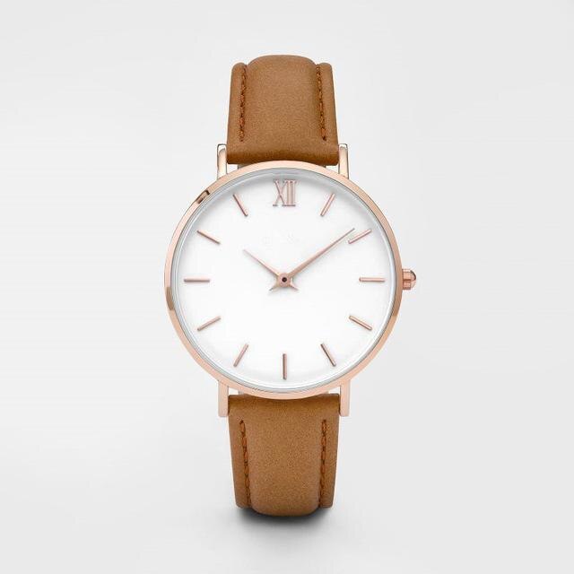 Zegarek Damski Simple Women Watches Woman Ladies Casual Leather Quartz Watch Woman Clock Relogio Feminino Montre Femme: coffee