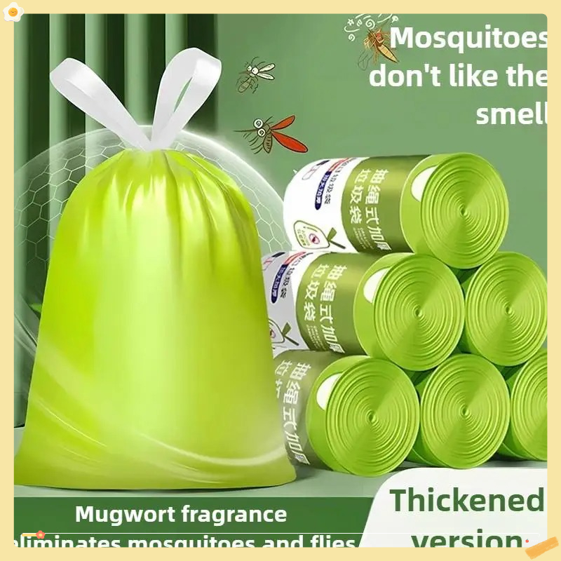 100PCS Large Capacity Handheld Garbage Bags - Made of Mugwort for Kitchen Bathroom & Household | Disposable & Odor - Absorbing