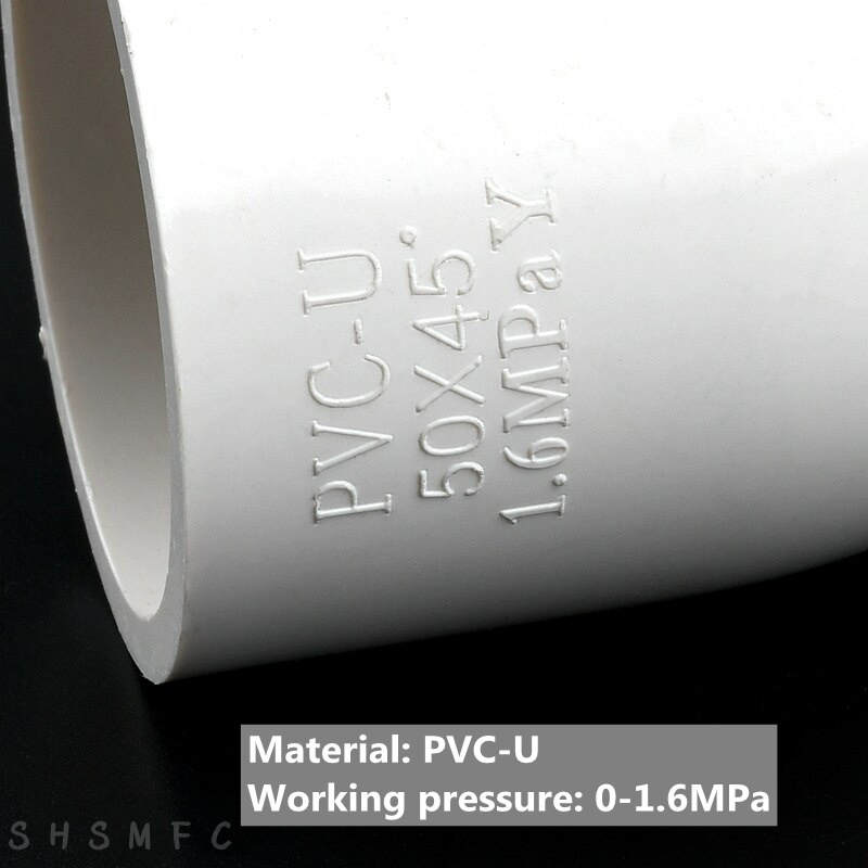 1pc I.D 20~63mm PVC Pipe 45° Equal Elbow Connector Water Supply Pipe Fittings Fish Tank Accessories Irrigation Aquarium Adapte