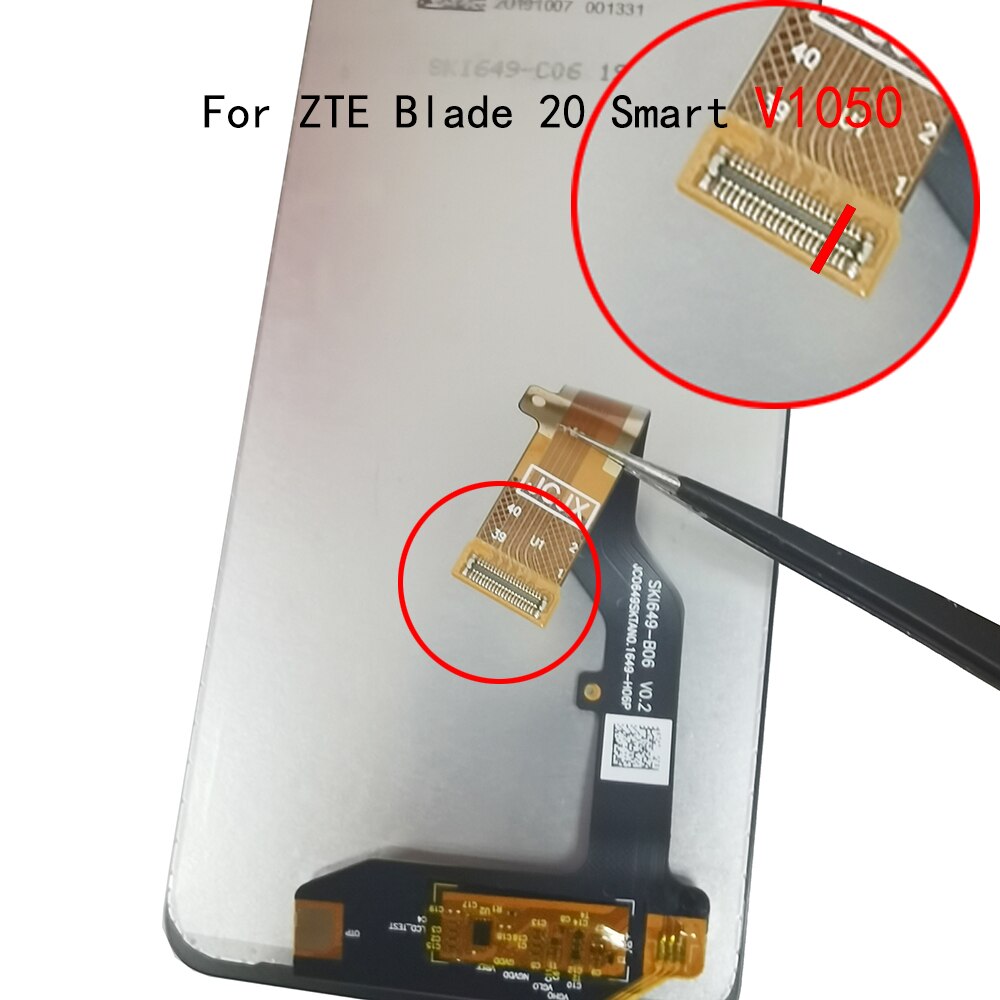 6.49 pollici per ZTE Blade 20 Smart V1050 V2050 Display LCD e Touch Screen Digitizer Sensor con telaio per Blade 20 Smart: V1050  No Frame