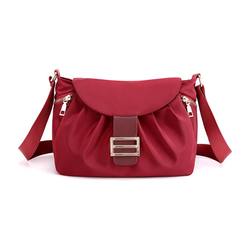 Vrouwen Nylon Schoudertas Waterdichte Messenger Winkelen Handtas Vrouwelijke Doek Reizen Casual Crossbody Tassen Dames Tote: Bourgondië