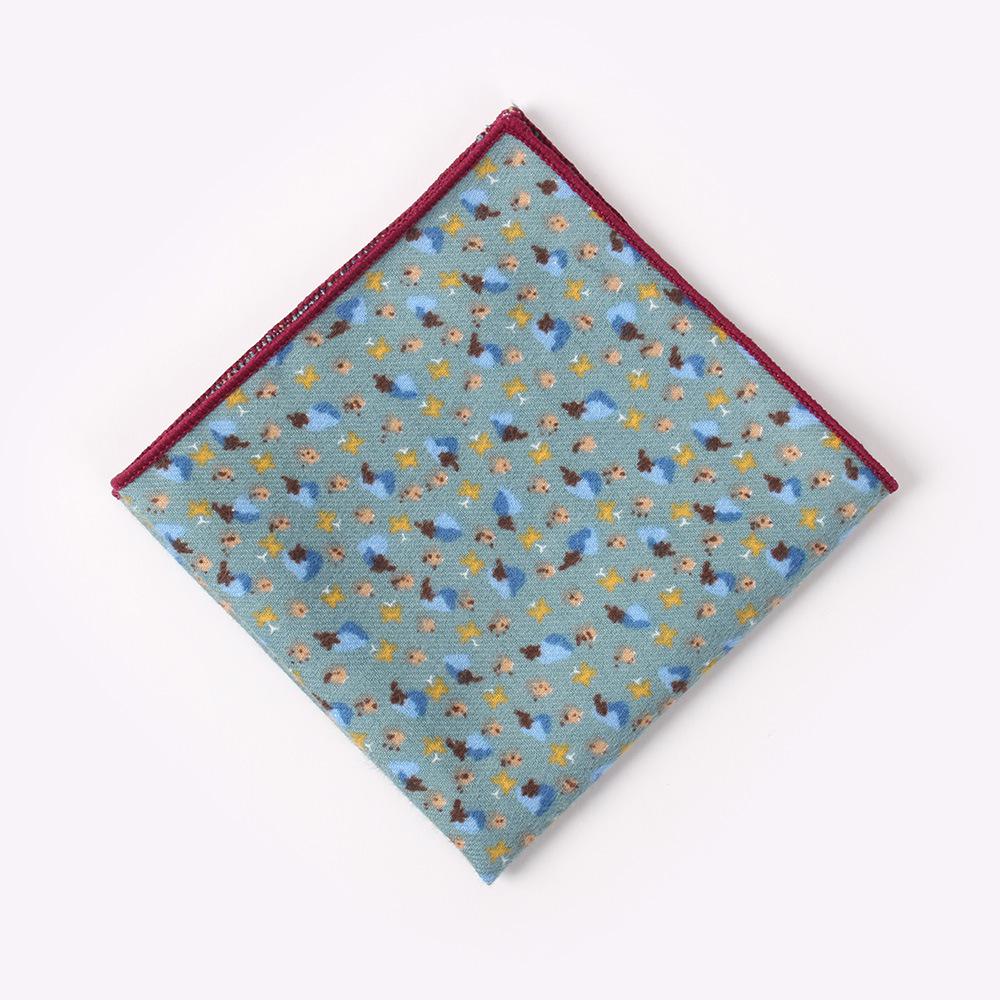 Menn& #39 ; s 100%  bomullsblomstlommetørkle for mann bryllupstrykk lomme med firkantede brysthåndkledresser hankies 23*23cm: 8