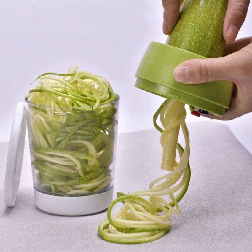 5 In1 Handheld Spiralizer Groentesnijder Verstelbare Spiraal Cutter Met Container Courgette Noodle Spaghetti Maker Spiral Slicer