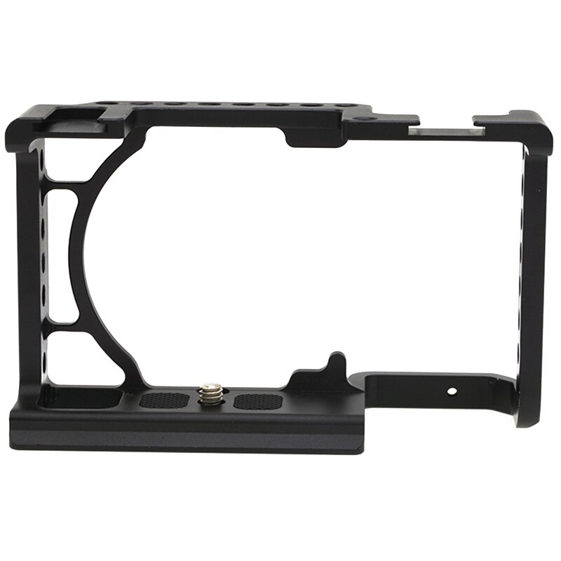 Jaula de cámara para Sony A6600 con soporte de zapata fría 1/4 agujeros de rosca para luz de Flash de micrófono DIY