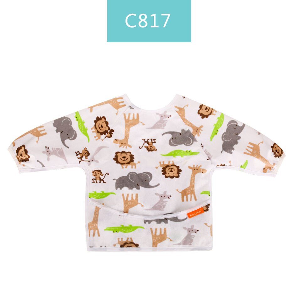 Happyflute Baby Slabbetjes Waterdichte Baby Slabbetjes Print Pul & Print Minky Leuke Lange Mouwen Kinderen Bib Burp Kleding Baby Spullen