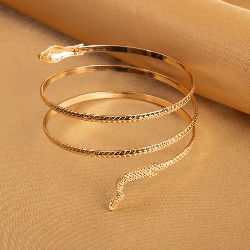 Muzhi punk oprullede slangearmbånd vintage armbånd armbånd til kvinder spiral overarm manchet armbind armbånd armbånd