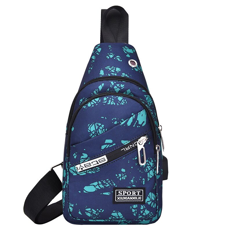 Male Shoulder Bags USB Charging Crossbody Bags Multifunctional Canvas Theft Chest Bags Short Trip Messengers Bag: 18