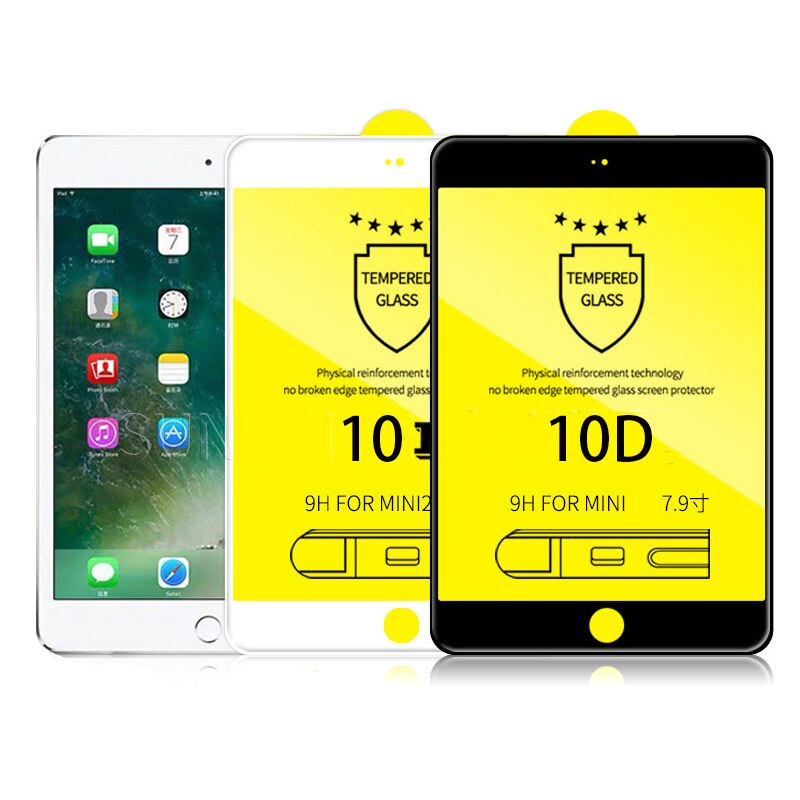 10d tablet pc gehard glas voor apple ipad mini 5 4 3 2 screenprotector voor ipad mini 5 volledige dekking 9h beschermglas