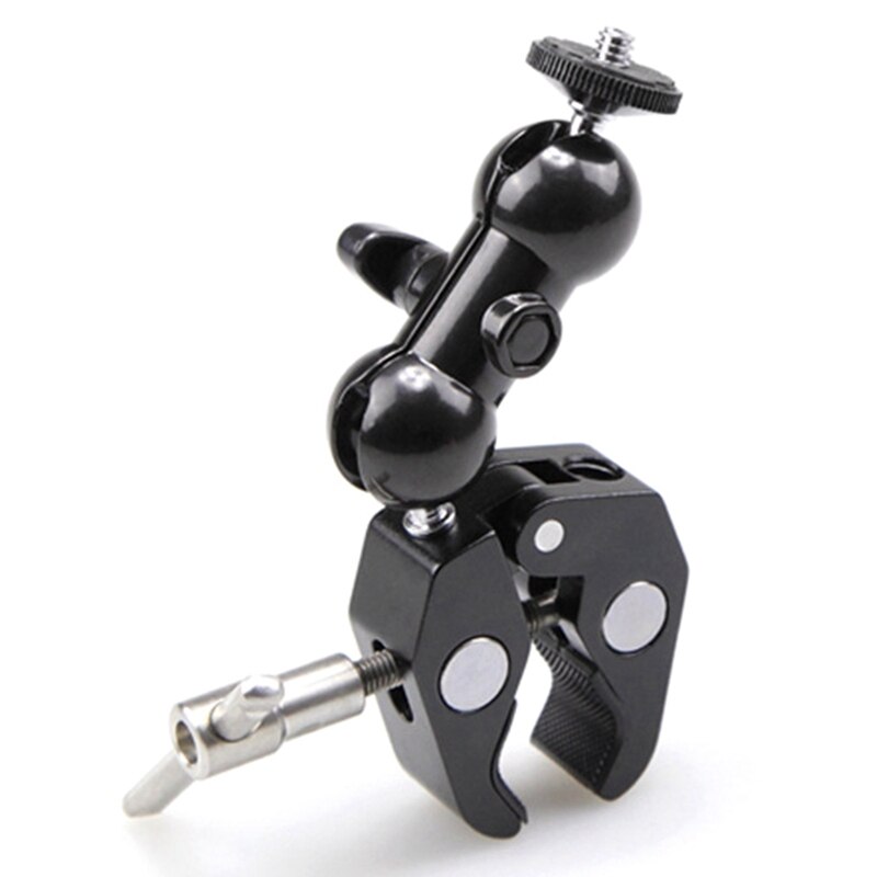 Camera Clamp Mount Monitor Mount Bracket Super with Cool Double Ballhead Arm Adapter Bottom Clamp