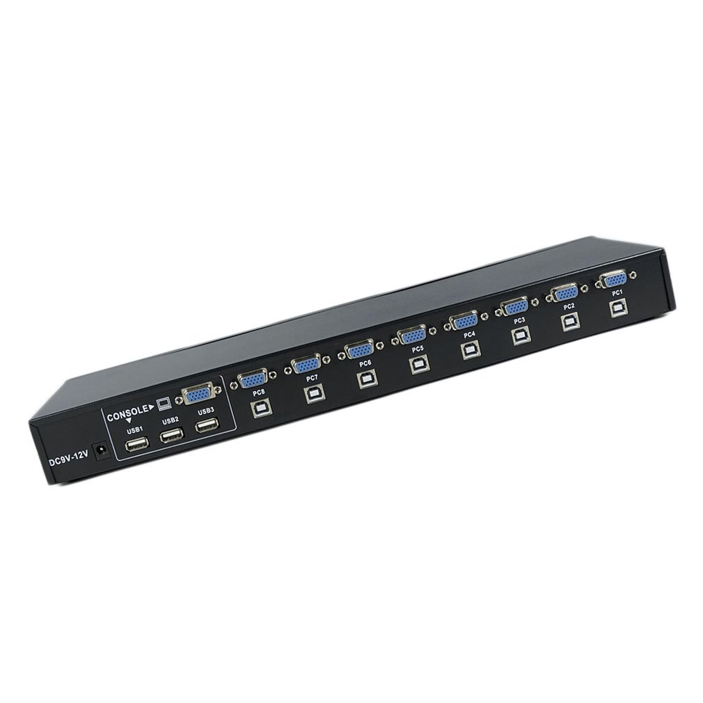 Small Size 8 Ports USB 2.0 External KVM Switch Box Manual Switcher Support for 1920x1440 VGA Splitter Adapter