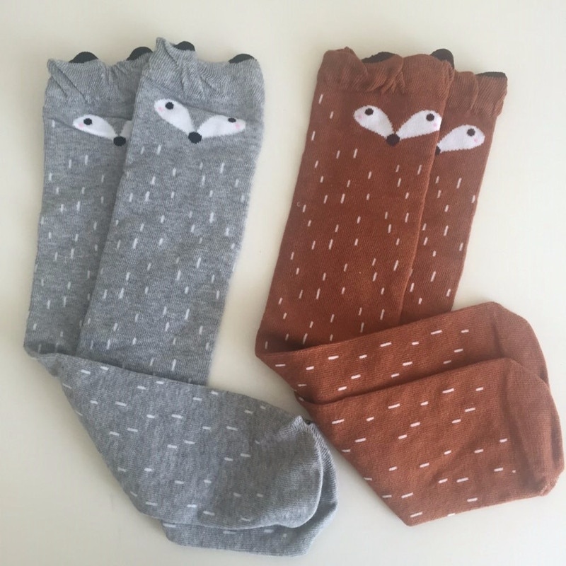 Calcetines bonitos de algodón para niños de dibujos animados, calcetines largos de algodón para bebés hasta la rodilla, calentadores de piernas, calcetines para niños y niñas de 3 a 12 años
