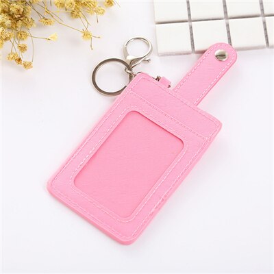 Effen kleur kaarttas portemonnee sleutelhanger dames creditcard verpakking verkeerskaartenset id paspoorthoes drie kaarten kleine houder: C03