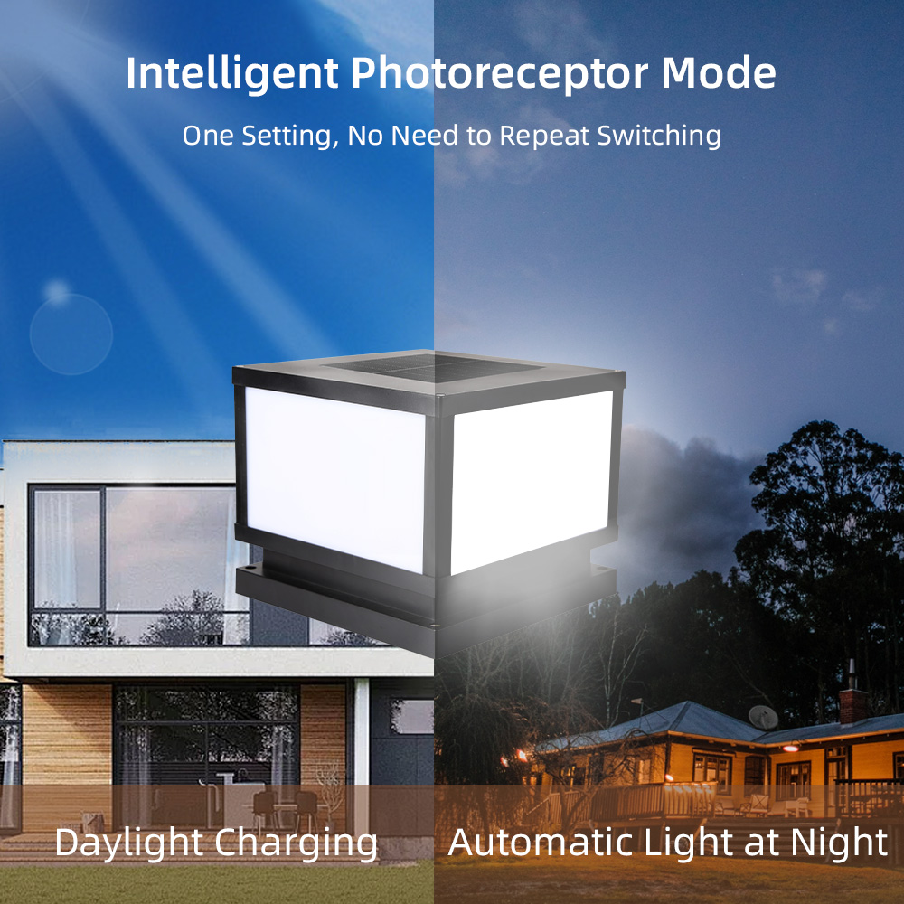 Luces LED solares para valla con Control remoto, 4 colores, lámparas solares impermeables para exteriores, luz Solar para porche y jardín, luz Solar de Pilar LED