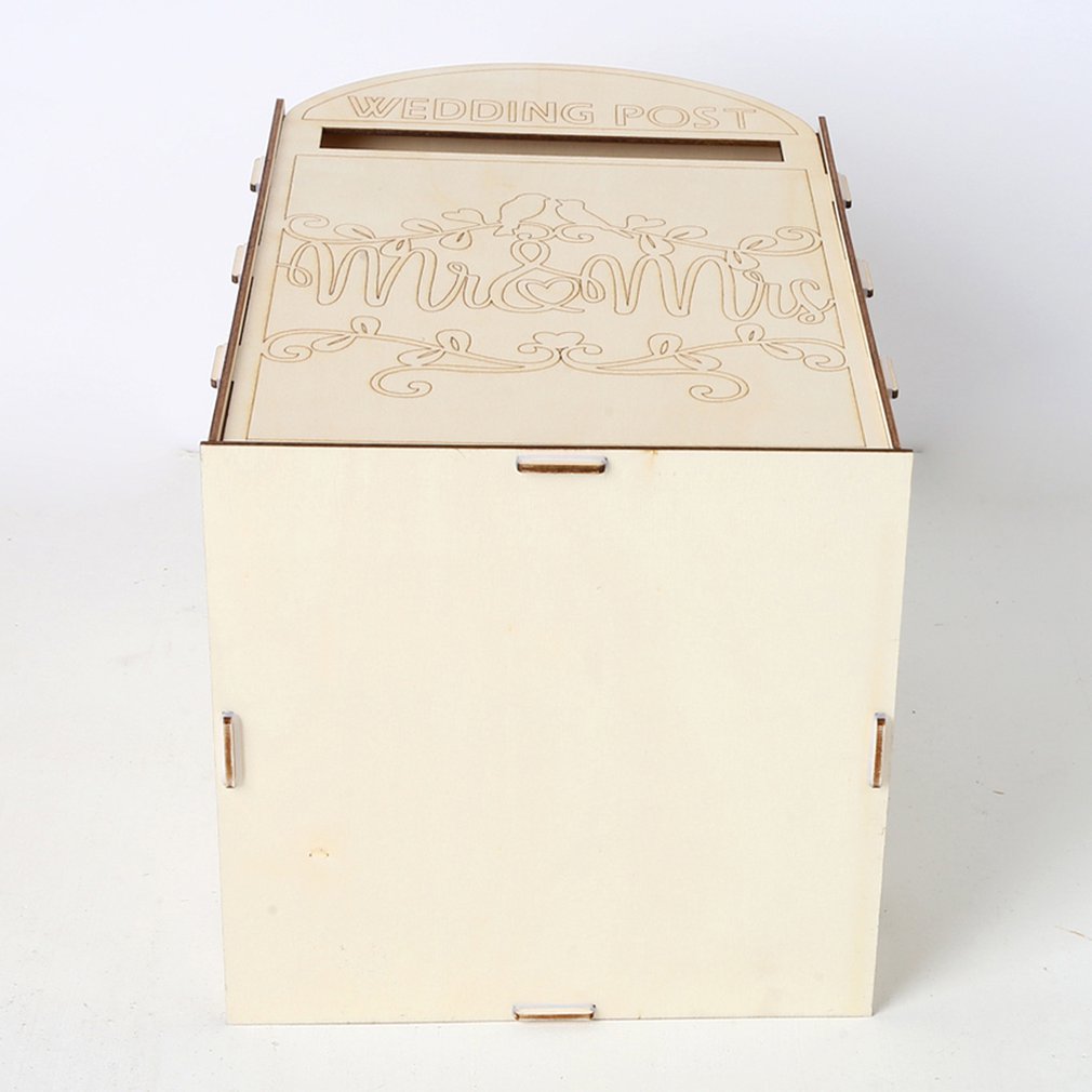 Suministros de madera para boda, buzón de correo, decoración de estilo Royal Post, caja de letras creativas de madera para boda, decoración artesanal