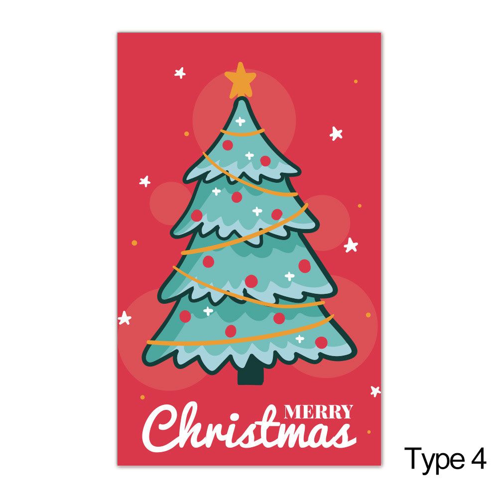 50 stk. god jul-kort godt år melding hilsen postkort juletre hjort pakkeinnlegg innpakning dekor: Lilla