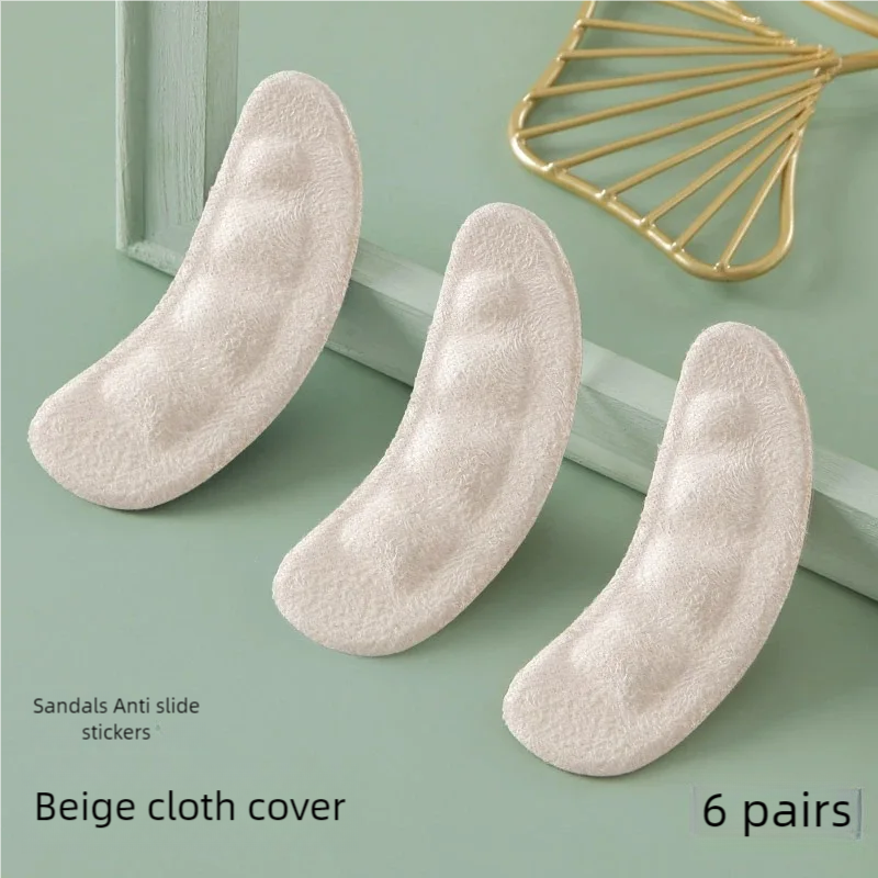 3/6 paar voorvoet demping hoge hakken/sandalen antislip pads, hoge hakken leren schoenen hakstickers wasbaar: Zilver