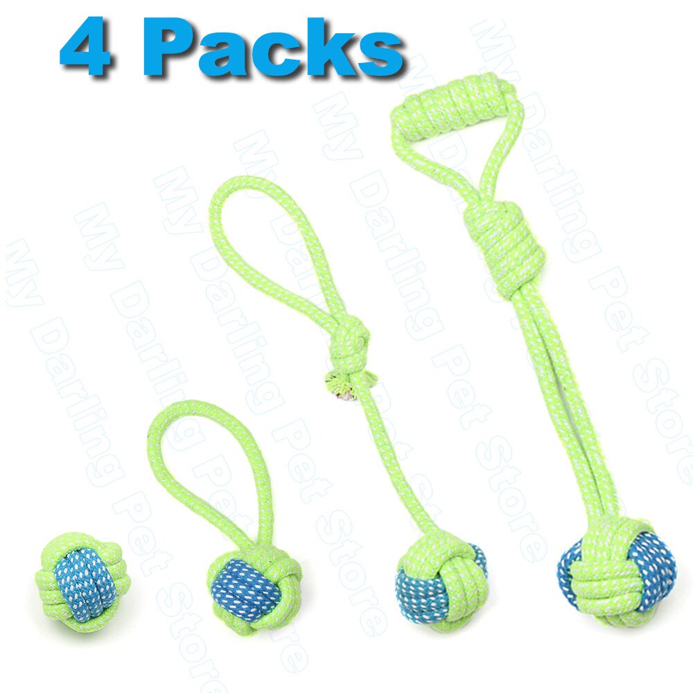 7 package chewing cotton rope dog toy dog outdoor teeth cleaning dog rope toy puppy chewing molar toy bulldog pug: Black