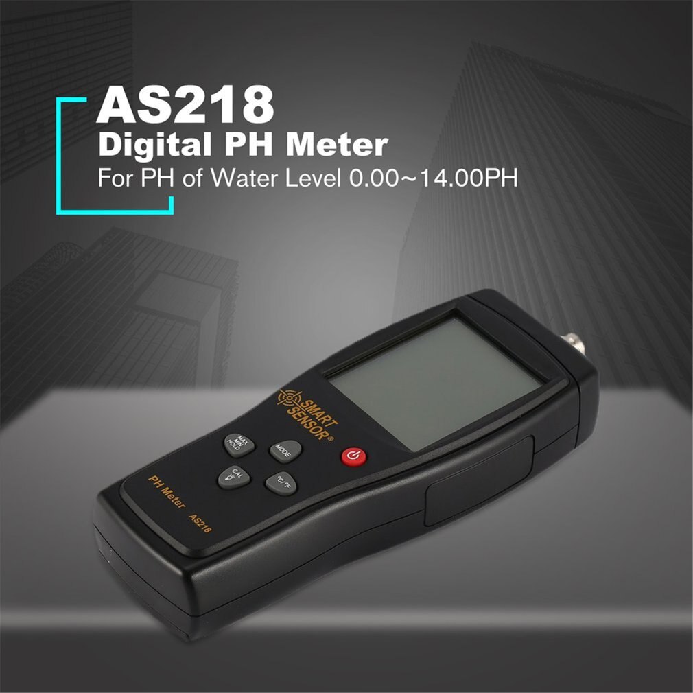 Ph meter smart sensor  as218 digital rækkevidde 0.00 ~ 14.00ph jord ph tester vand ph surhedsmåler lcd display væske