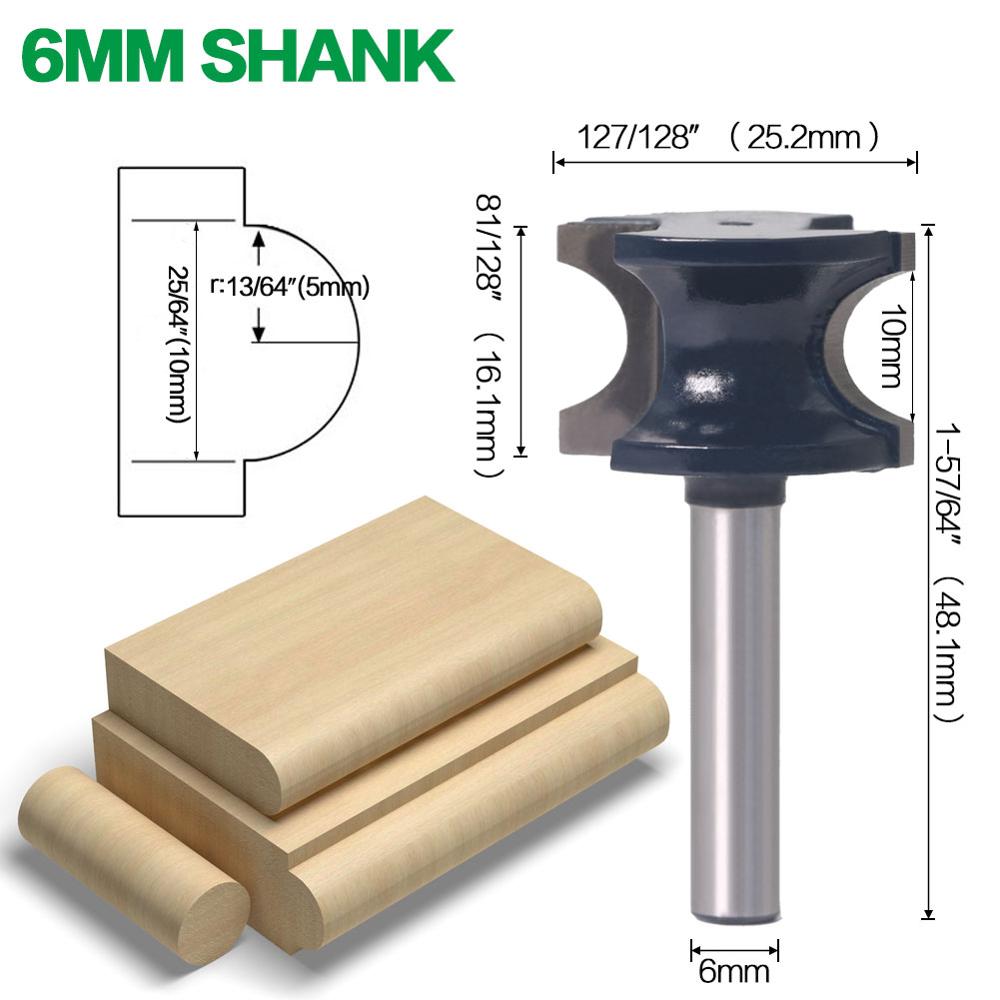 SHERUI 1PCS Half Ronde Side Cutter Bit Router Bit 6mm shank 1/4 "schacht Houtbewerking bits 1 bestelling: 6mm shank