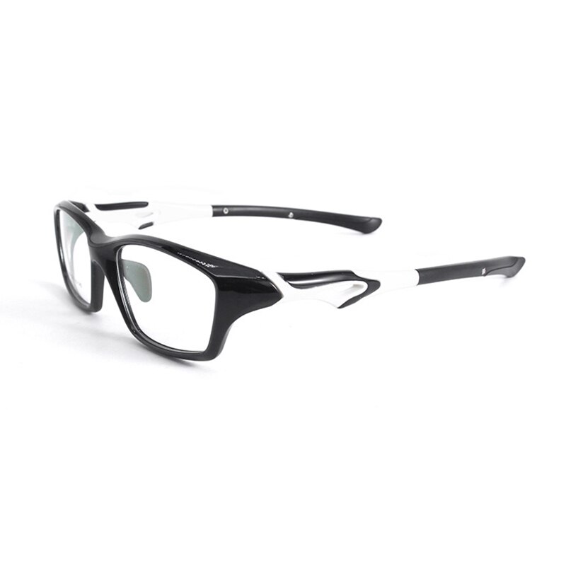 Sport Eyeglass Frames Myopia Glasses Optical Eyewear Frame TR-90 Rectangle Full Frames Eyewear Glasses: black white