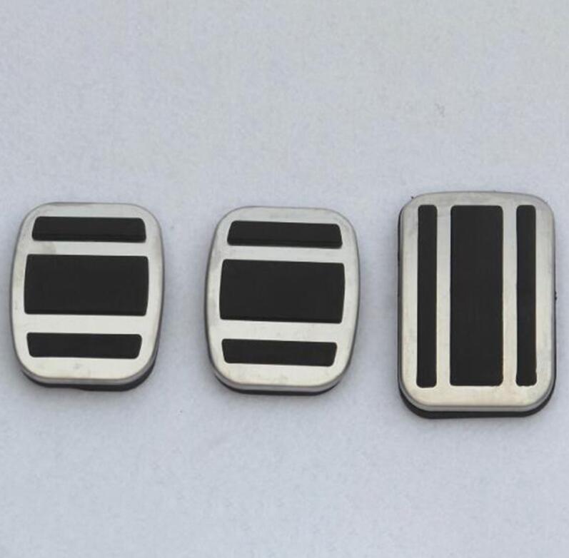 For Peugeot 3008 5008 LHD AT MT Gas Brake Pedal Cover Drill Steel Non-Slip Accelerator Overlay Accessories Car Styling: MT 3PCS