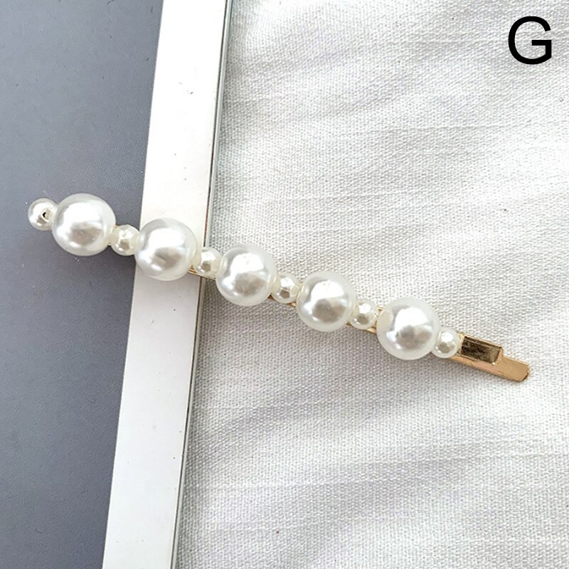 Full Pearl Hair Clips Pins For Women Girls Hairpins Barrette Korean Metal Hairgrip Hair Accessories: G