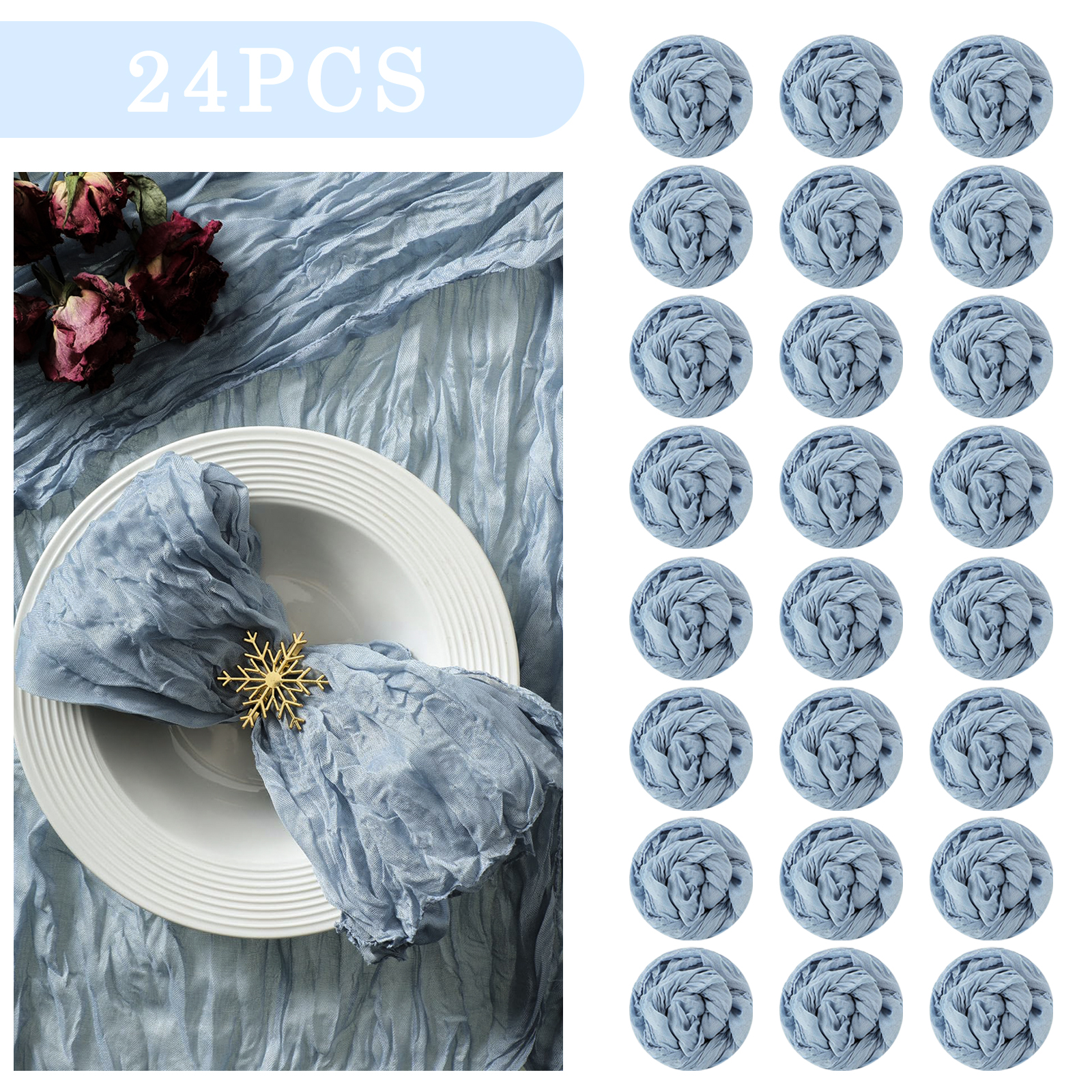 24-120 Stuks Salie Groene Bruiloft Servetten Doek Servetten Katoenen Gaas Handdoek 20Inch Servetten Dineren Placemats Feesttafel Decor: Light Grey