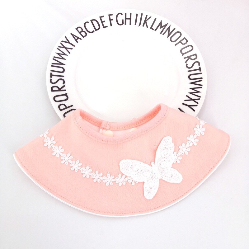 Koreaanse Baby Prinses Speeksel Handdoek Katoen Bib Borduurwerk Kleur Kinderen Verjaardag Laat Kraag: 17