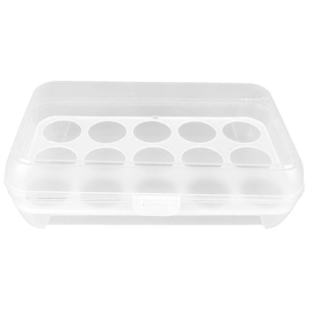 15 Grid Plastic Storage Box Egg Holder Egg Food Cartons for Refrigerator Kitchen Portable Picnic Egg Carton: White