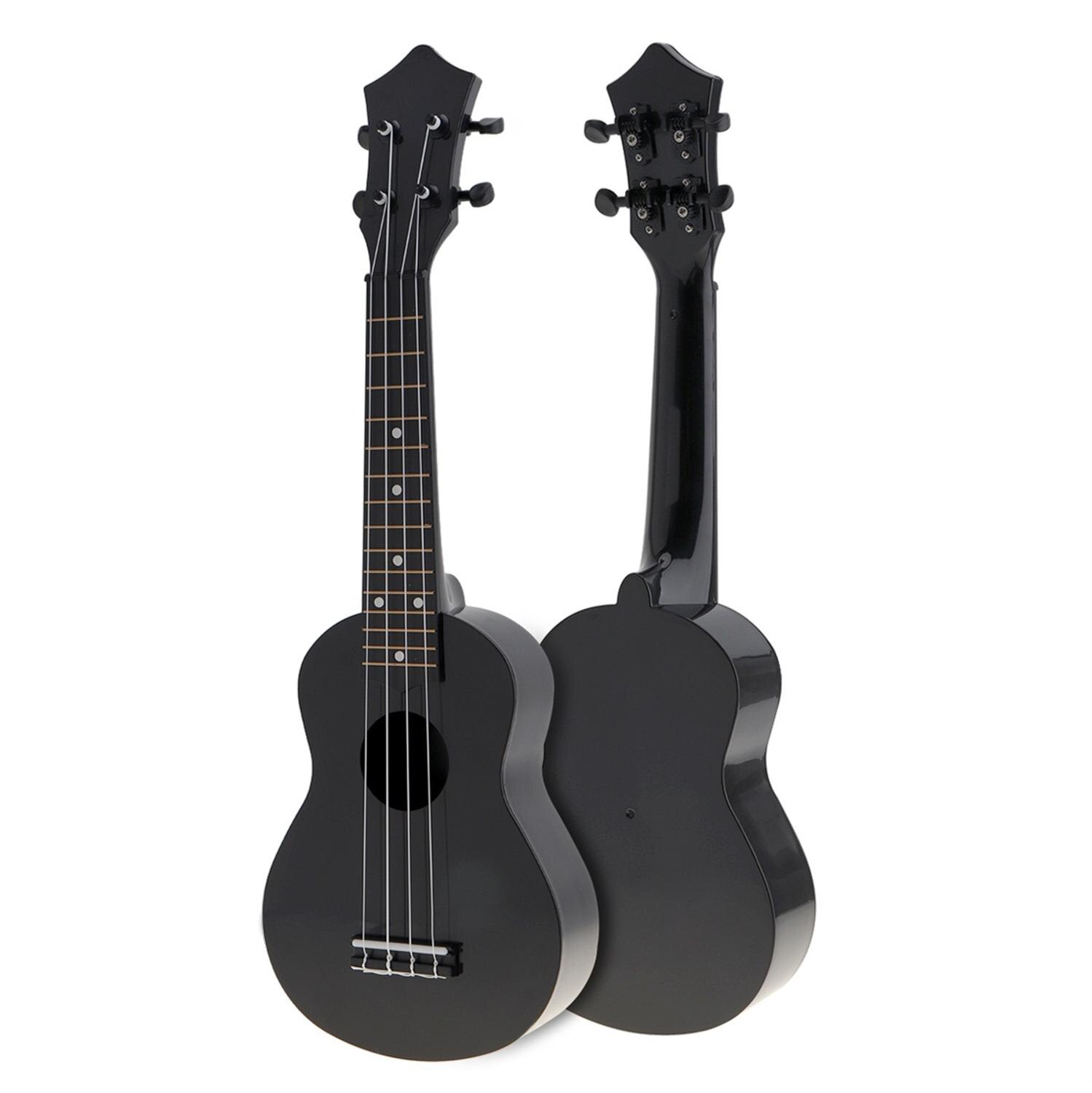 IRIN-Ukelele acústico colorido de 21 pulgadas, instrumento de 4 cuerdas, Guitarra Hawaiana para niños y principiantes en música: Black