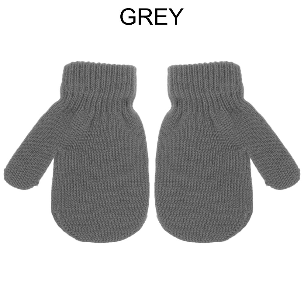 1-4 jaar oude gebreide handschoenen voor kinderen, winterwarm, wanten met lange vingers, meisjes, jongens, snoepkleur, mooie vingerloze handschoenen: Grijs