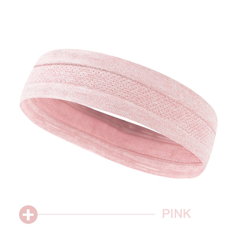 Män och kvinnor sport svett pannband fotboll tennis huvudduk anti-halk elastiskt hårband löpning yoga gym fitness huvud bandana: Rosa