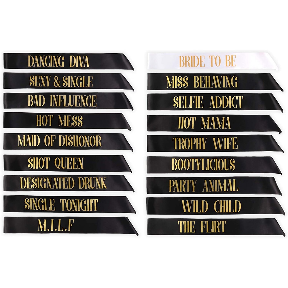 Bride To Be Team Bride Tribe Satin Ribbon Sash Set for Wedding Bachelorette Party Bridal Shower Hen Night Decoration Favor