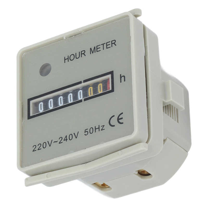 Hour Meter Mechanical Hour Counter Industrial Timer with Indicator HM‑2/UWZ48 220-240V 0.3W Hour Meter with Indicator